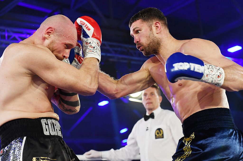 Roman Fress (r.) will sich in Magdeburg den IBO-Interconti-Titel im Cruisergewicht holen. (Foto: IMAGO / opokupix)