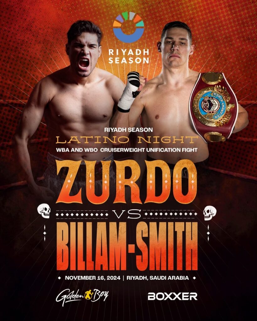 Der WBA-Champion im Cruisergewicht, Gilberto „Zurdo“ Ramirez, trifft im November bei der Riyadh Season „Latino Night“ auf WBO-Weltmeister Chris Billam-Smith.  